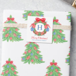 水彩クリスマスサッカーリース囲い ノートカード