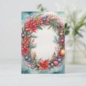 水彩クリスマスサンキューカードリース サンキューカード (スタンド正面)