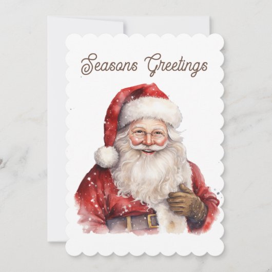 水彩クリスマスサンタアド文字 シーズンカード (正面)