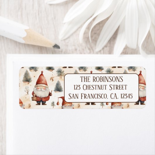 水彩クリスマスサンタクロース2-差出人住所 ラベル (インサイチュ)