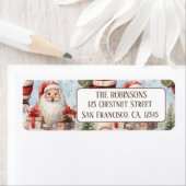 水彩クリスマスサンタクロース3-差出人住所 ラベル (インサイチュ)