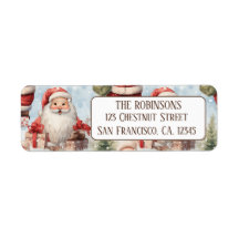 水彩クリスマスサンタクロース3-差出人住所