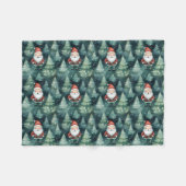 水彩クリスマスサンタクロース –  フリースブランケット (正面(横))