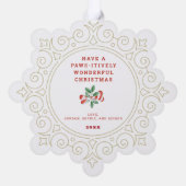 水彩クリスマスサンタシェットランド・ シープドッグカード オーナメントカード (裏面)