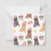 水彩クリスマスサンタドッグギフトエンクロージャー ノートカード (裏面)