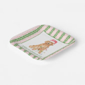 水彩クリスマスサンタドッグパーソナライズされた ペーパープレート (傾斜あり)