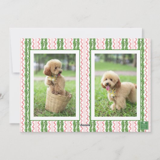 水彩クリスマスサンタドッグ写真 シーズンカード (裏面)