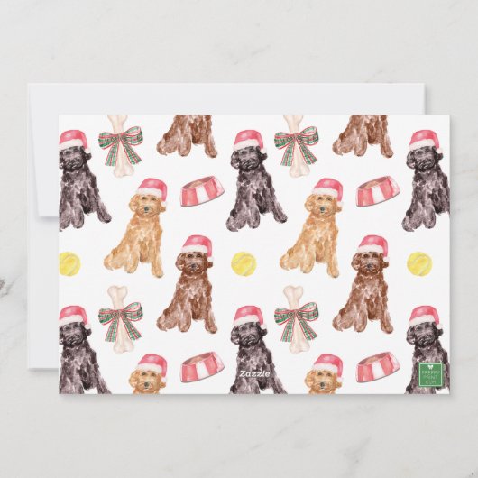 水彩クリスマスサンタドッグ写真 シーズンカード (裏面)