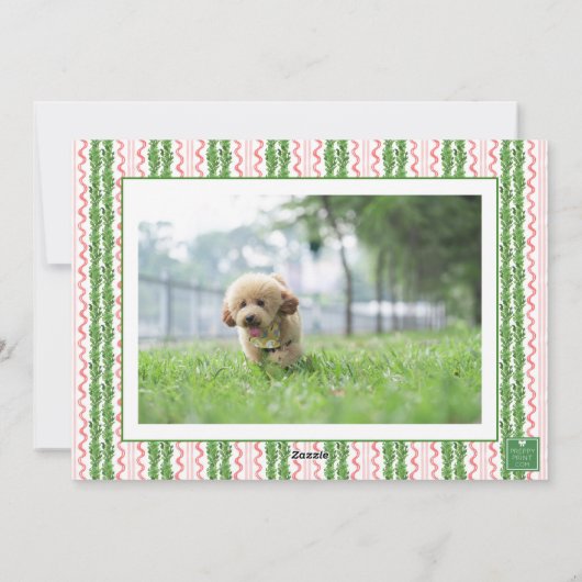 水彩クリスマスサンタドッグ写真 シーズンカード (裏面)