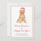 水彩クリスマスサンタドッグ シーズンカード (正面)