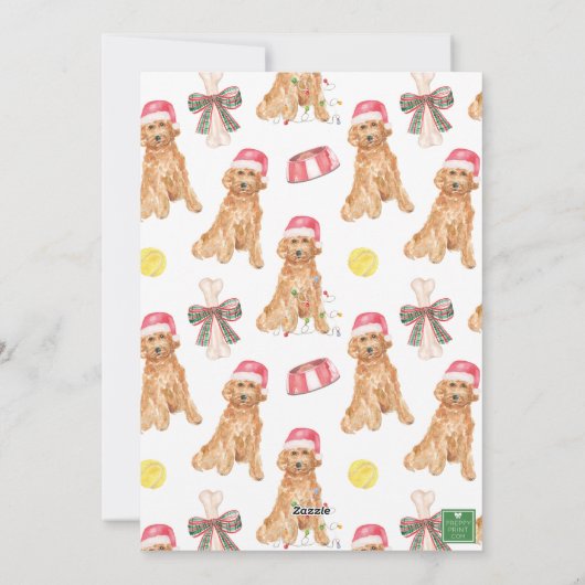 水彩クリスマスサンタドッグ シーズンカード (裏面)