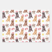 水彩クリスマスサンタドッグ ラッピングペーパーシート (正面)