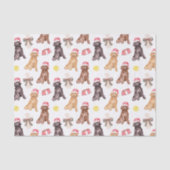 水彩クリスマスサンタドッグ 薄葉紙 (正面)