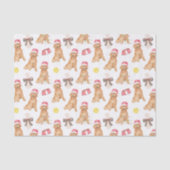 水彩クリスマスサンタドッグ 薄葉紙 (正面)