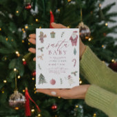 水彩クリスマスサンタ赤ちゃんシャワー 招待状