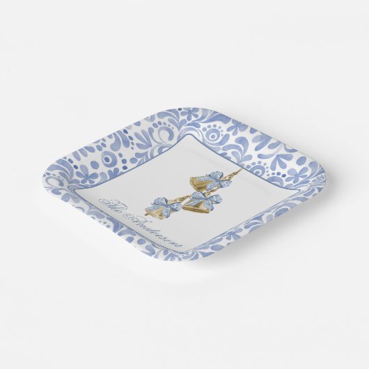 水彩クリスマスシノワジェリーボウベル ペーパープレート (傾斜あり)