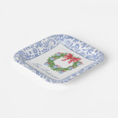水彩クリスマスシノワズリーオーナメントリース ペーパープレート (傾斜あり)