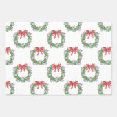 水彩クリスマスシノワズリーオーナメントリース ラッピングペーパーシート (正面)