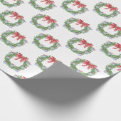 水彩クリスマスシノワズリーオーナメントリース ラッピングペーパー (角)
