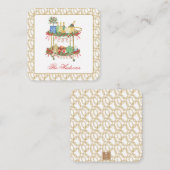 水彩クリスマスシャンパンバーカートエンクロージャ ノートカード (正面/裏面)