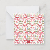 水彩クリスマスシャンパンバーカートエンクロージャ ノートカード (裏面)