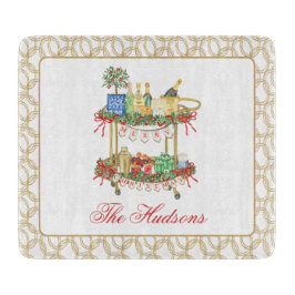 水彩クリスマスシャンパンバーカート カッティングボード