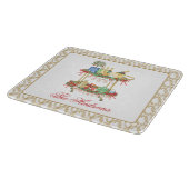 水彩クリスマスシャンパンバーカート カッティングボード (角)