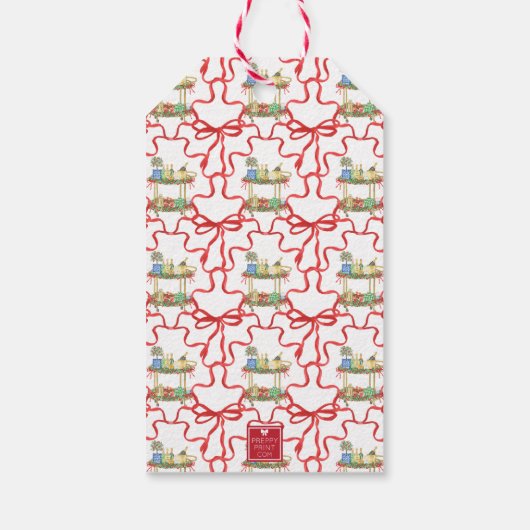 水彩クリスマスシャンパンバーカート ギフトタグ (裏面)