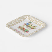 水彩クリスマスシャンパンバーカート ペーパープレート (傾斜あり)