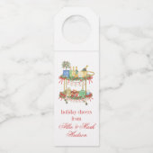 水彩クリスマスシャンパンバーカート ボトルネックタグ (正面)