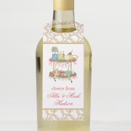 水彩クリスマスシャンパンバーカート ボトルネックタグ