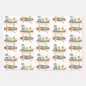 水彩クリスマスシャンパンバーカート ラッピングペーパーシート (正面)