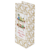 水彩クリスマスシャンパンバーカート ワインギフトバッグ (正面アングル)