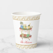 水彩クリスマスシャンパンバーカート 紙コップ (正面)