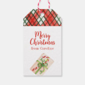 水彩クリスマスショッピングファッション女の子 ギフトタグ (裏面)