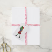 水彩クリスマスショッピングファッション女の子 ギフトタグ (より糸付き)