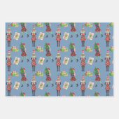 水彩クリスマスショッピングファッション女の子 ラッピングペーパーシート (正面)