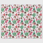 水彩クリスマスシンボル ラッピングペーパー (フラット)
