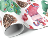 水彩クリスマスシンボル ラッピングペーパー (ロールコーナー)