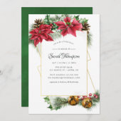 水彩クリスマスジオメトリックブライダルシャワー 招待状 (正面/裏面)