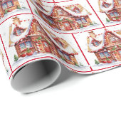 水彩クリスマスジンジャーブレッドハウス ラッピングペーパー (ロールコーナー)