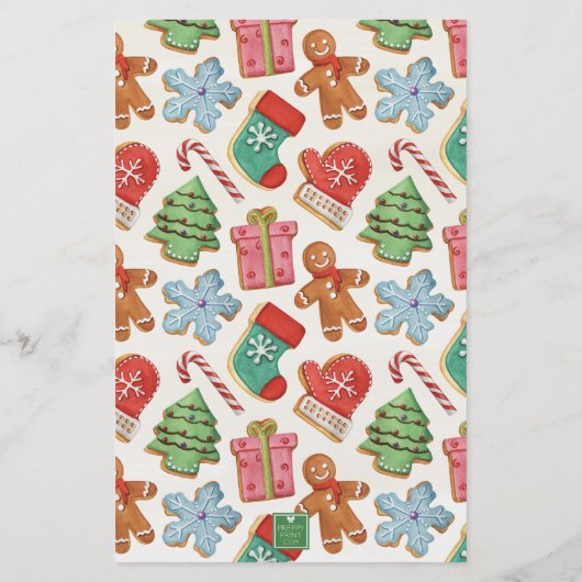 水彩クリスマスジンジャーブレッドハウスCookie 便箋 (裏面)