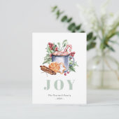 水彩クリスマススイーツ かわいいホリデーポストカード シーズンポストカード (スタンド正面)