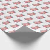 水彩クリスマスストッキングパターンイラストレーション ラッピングペーパー (角)