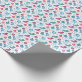 水彩クリスマスストッキング手描きパターン ラッピングペーパー (角)