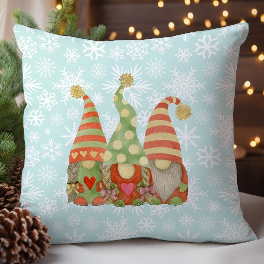 水彩クリスマススノーフレーク格言トリオ クッション