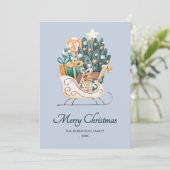 水彩クリスマススリーズブルー非写真 シーズンカード (スタンド正面)