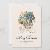 水彩クリスマススリーツ非写真 シーズンカード (正面)