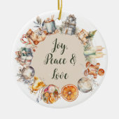 水彩クリスマスセラミックオーナメント セラミックオーナメント (正面)