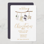 水彩クリスマスソックスbohoスタイル招待状 招待状 (正面/裏面)